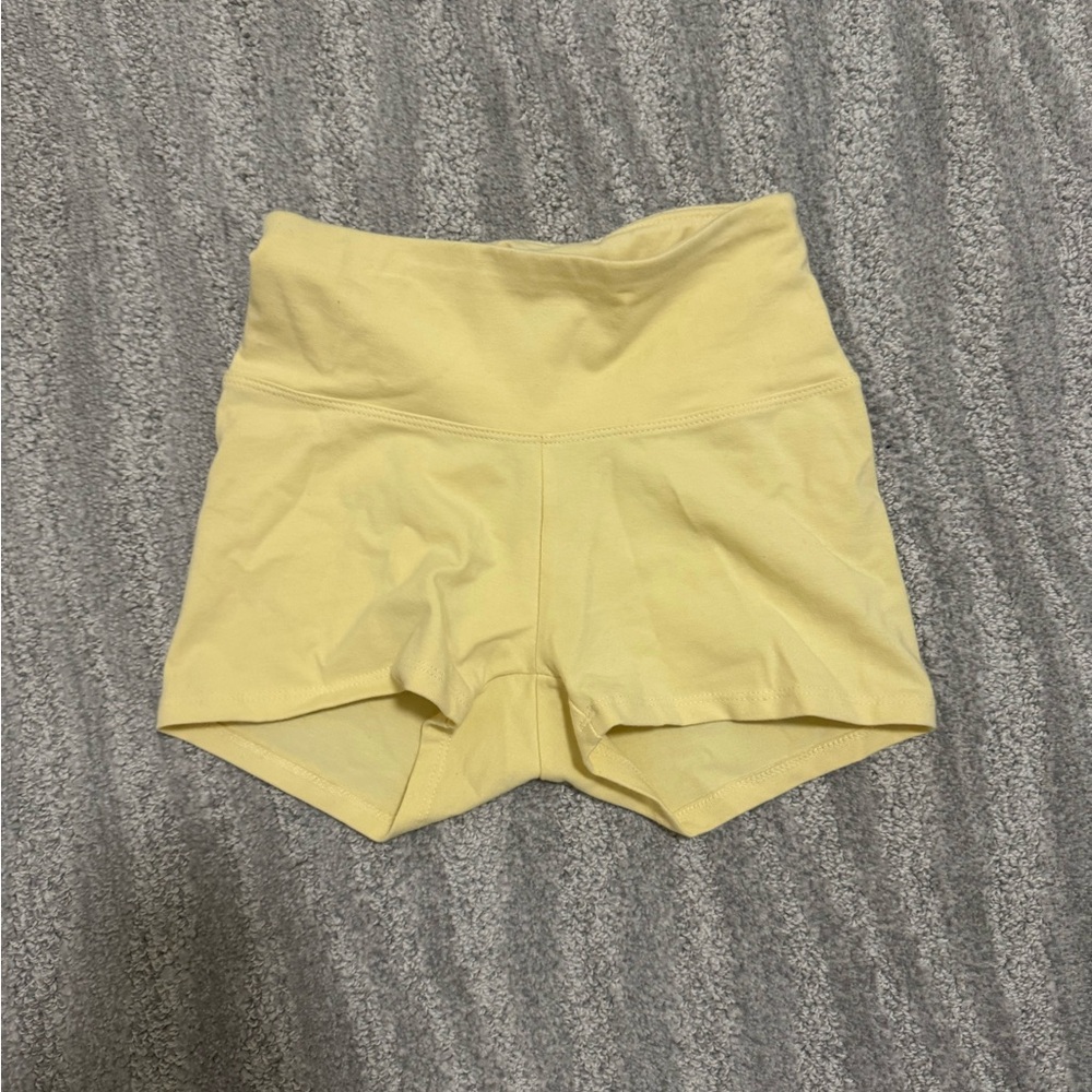 Yellow Women's High-Waisted Shorts